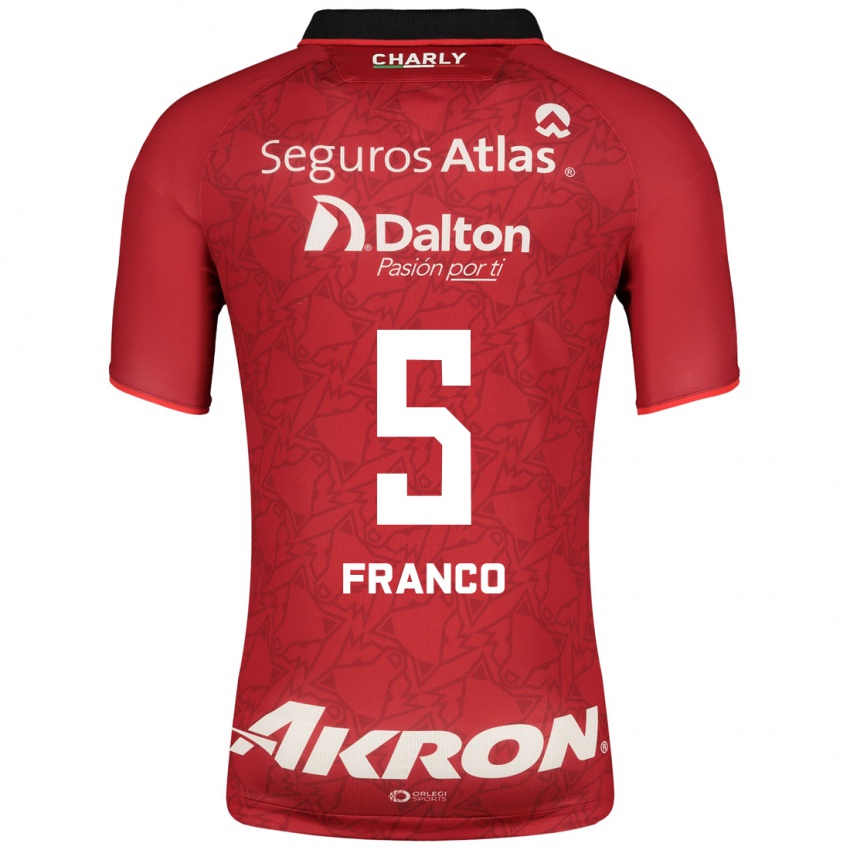 Mujer Camiseta Alejandra Franco #5 Rojo 2ª Equipación 2023/24 La Camisa