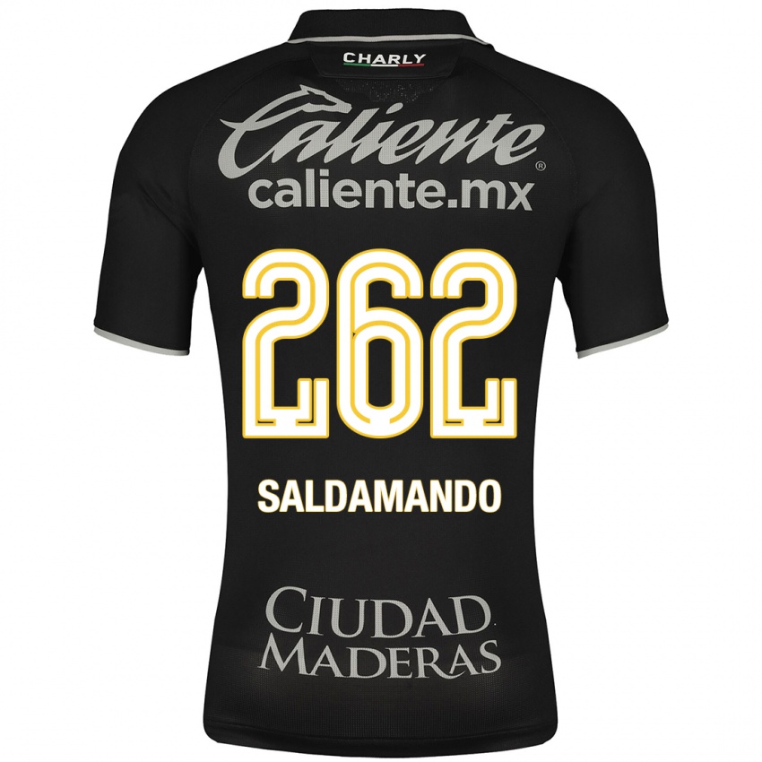Mujer Camiseta José Saldamando #262 Negro 2ª Equipación 2023/24 La Camisa