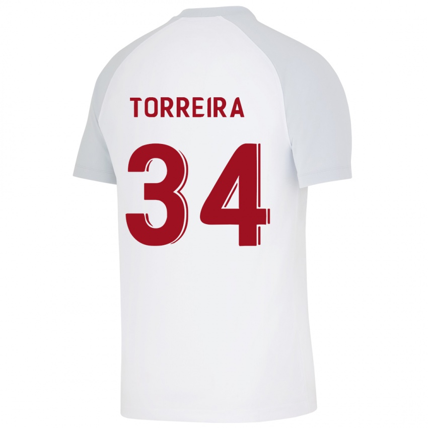 Mujer Camiseta Lucas Torreira #34 Blanco 2ª Equipación 2023/24 La Camisa