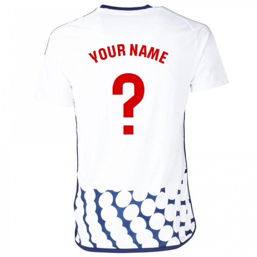 Mujer Camiseta Su Nombre #0 Blanco 2ª Equipación 2023/24 La Camisa