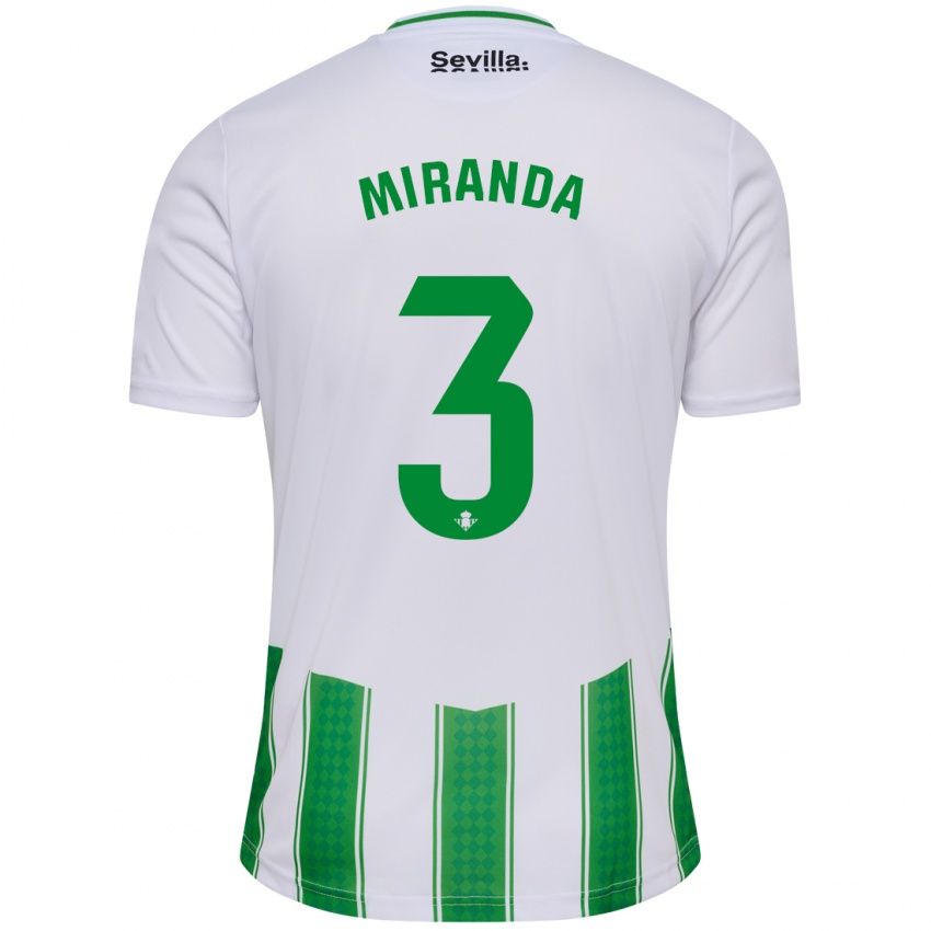 Niño Camiseta Juan Miranda #3 Blanco 1ª Equipación 2023/24 La Camisa
