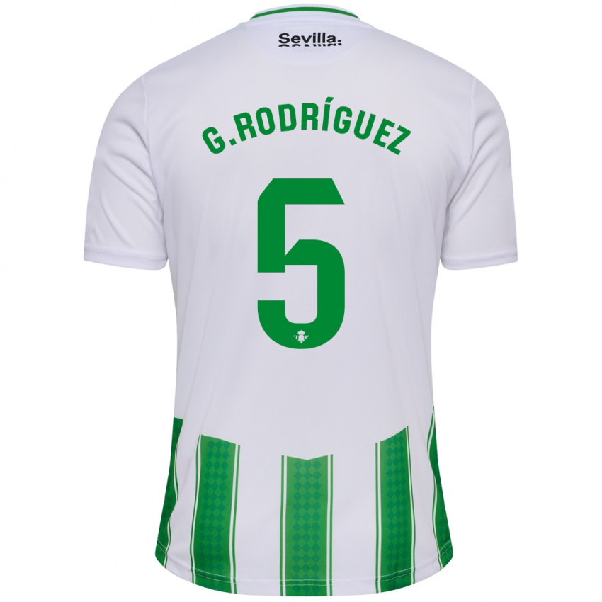 Niño Camiseta Guido Rodríguez #5 Blanco 1ª Equipación 2023/24 La Camisa