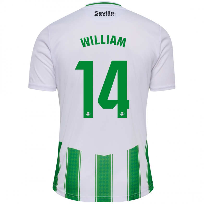 Niño Camiseta William Carvalho #14 Blanco 1ª Equipación 2023/24 La Camisa