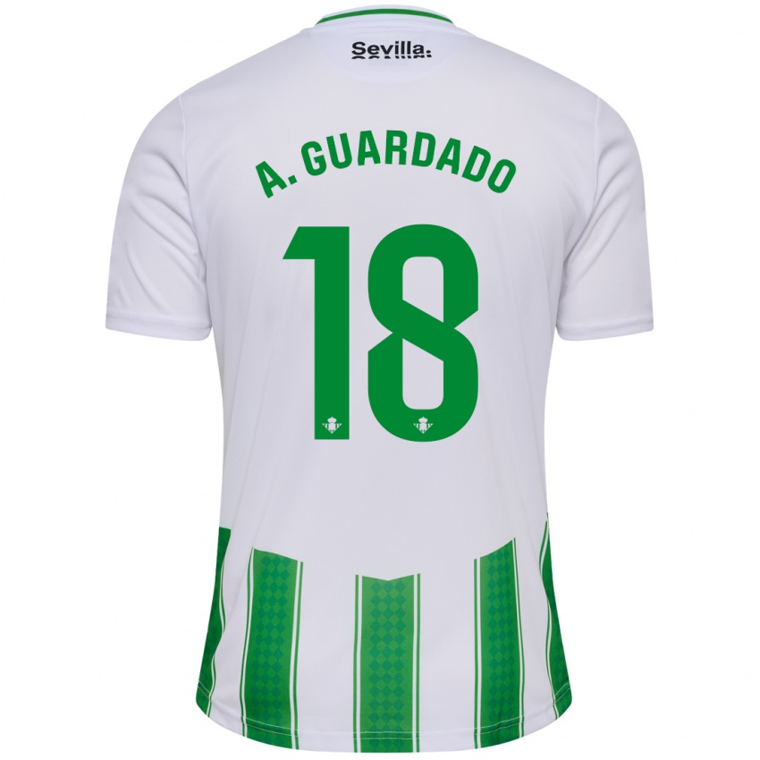 Niño Camiseta Andrés Guardado #18 Blanco 1ª Equipación 2023/24 La Camisa