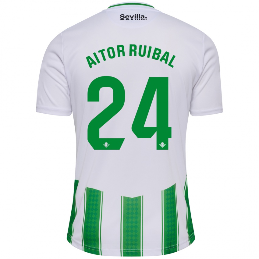 Niño Camiseta Aitor Ruibal #24 Blanco 1ª Equipación 2023/24 La Camisa