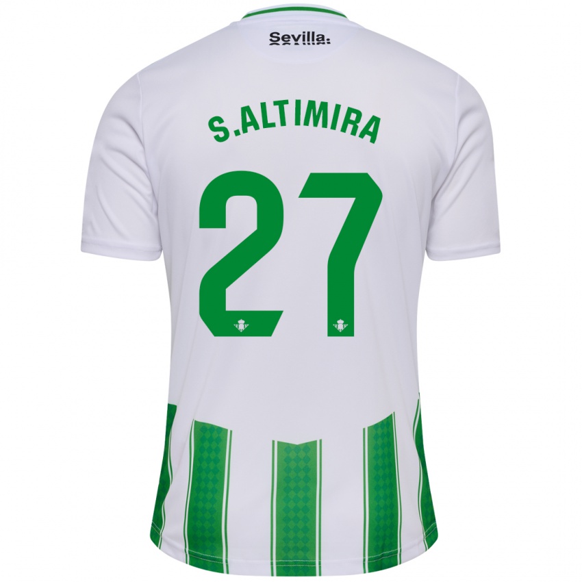 Niño Camiseta Sergi Altimira #27 Blanco 1ª Equipación 2023/24 La Camisa