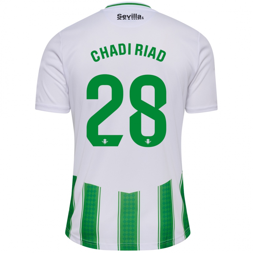 Niño Camiseta Chadi Riad #28 Blanco 1ª Equipación 2023/24 La Camisa