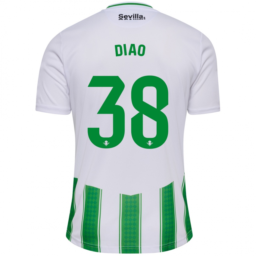 Niño Camiseta Assane Diao #38 Blanco 1ª Equipación 2023/24 La Camisa
