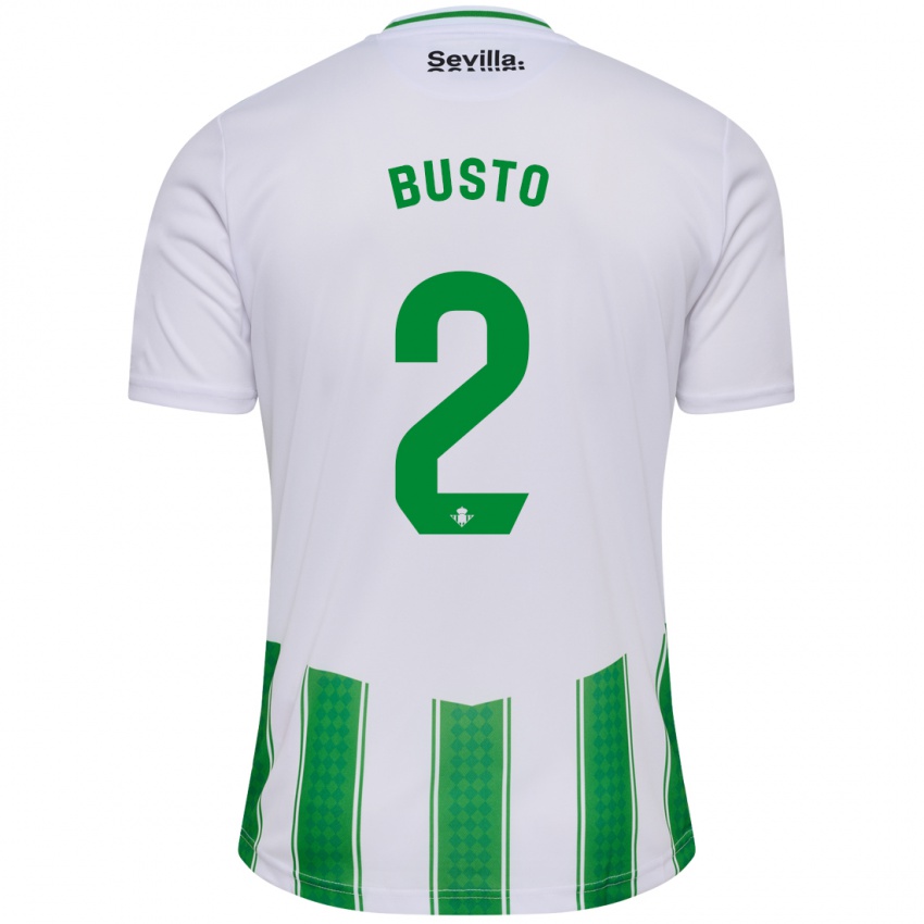 Niño Camiseta Pablo Busto #2 Blanco 1ª Equipación 2023/24 La Camisa
