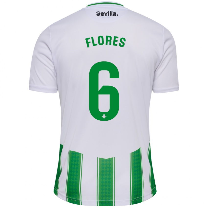 Niño Camiseta Mateo Flores #6 Blanco 1ª Equipación 2023/24 La Camisa