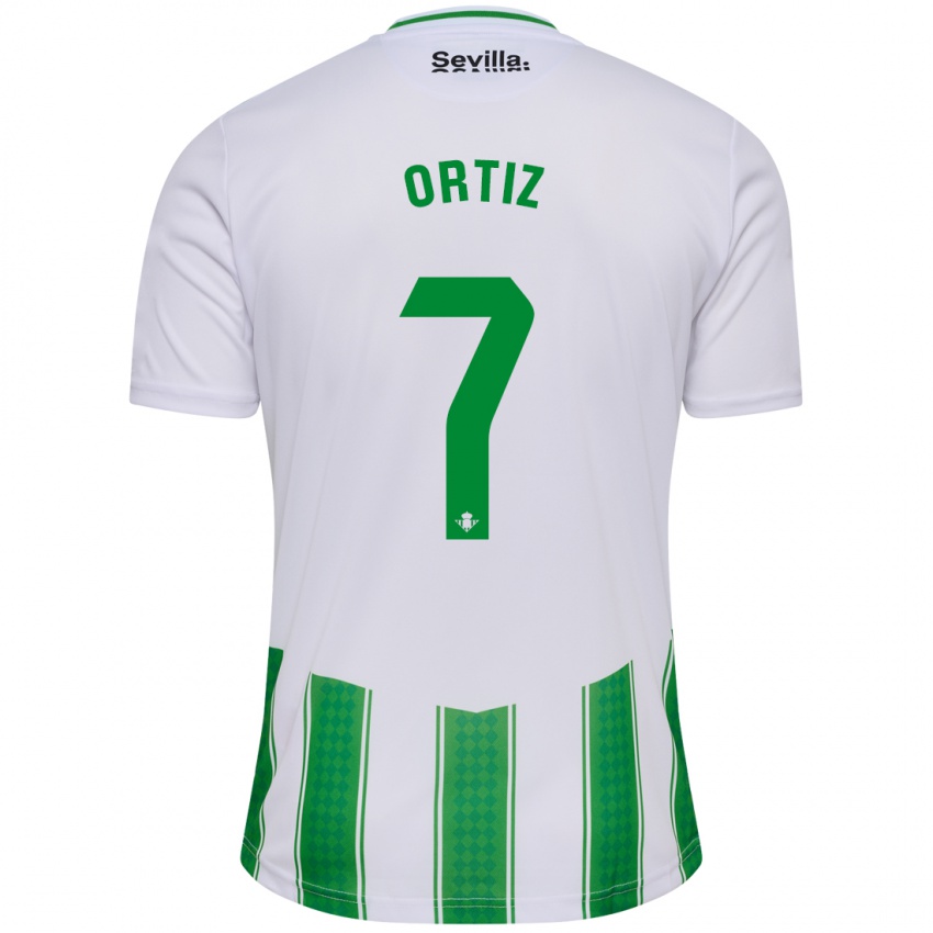 Niño Camiseta Ángel Ortiz #7 Blanco 1ª Equipación 2023/24 La Camisa