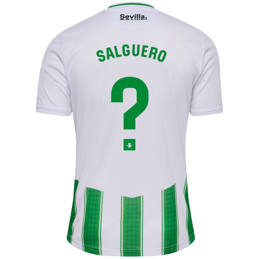 Niño Camiseta Antonio Salguero #0 Blanco 1ª Equipación 2023/24 La Camisa