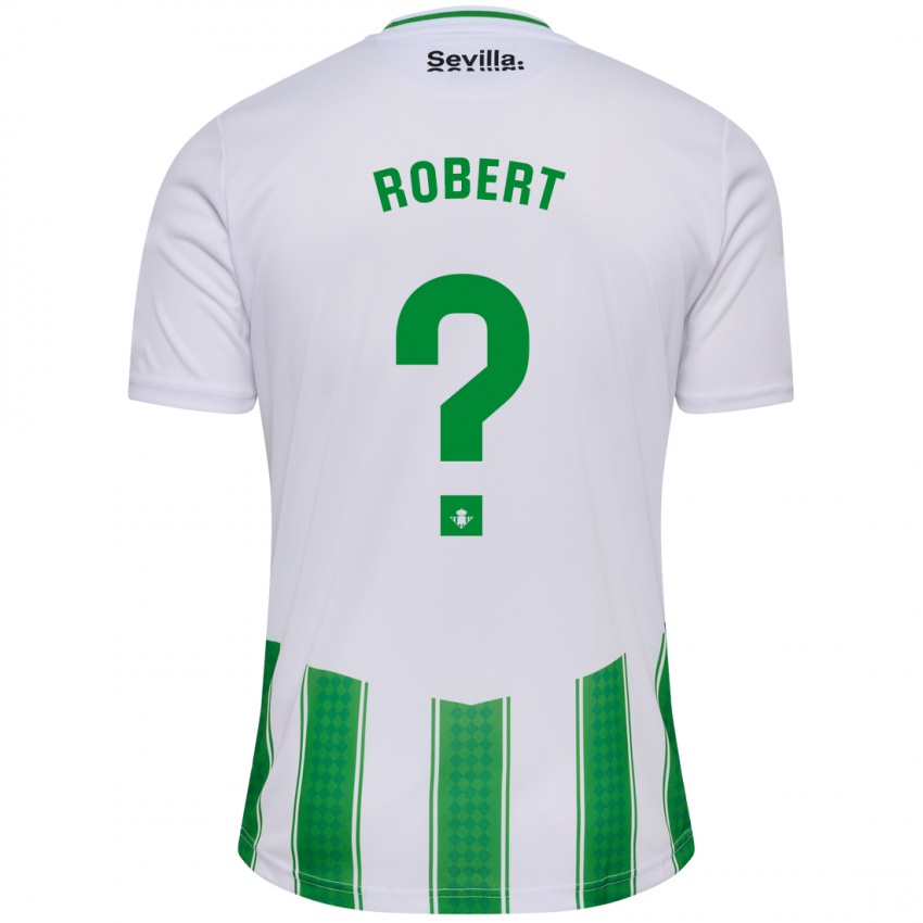 Niño Camiseta Jaime Robert #0 Blanco 1ª Equipación 2023/24 La Camisa