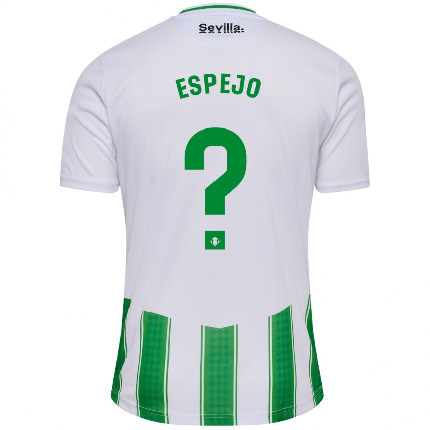 Niño Camiseta Jesús Espejo #0 Blanco 1ª Equipación 2023/24 La Camisa