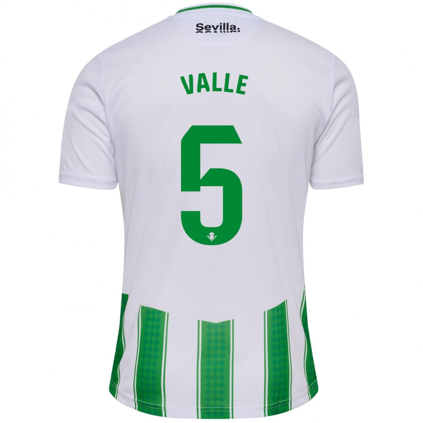 Niño Camiseta María Valle López #5 Blanco 1ª Equipación 2023/24 La Camisa