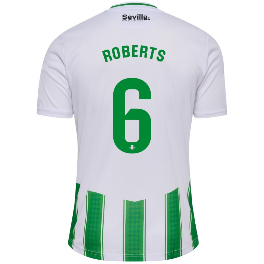 Niño Camiseta Rhiannon Roberts #6 Blanco 1ª Equipación 2023/24 La Camisa