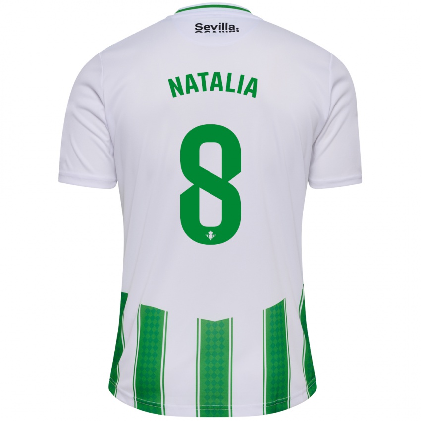 Niño Camiseta Natalia Montilla Martinez #8 Blanco 1ª Equipación 2023/24 La Camisa