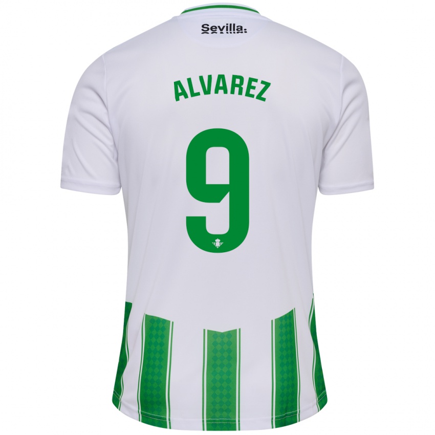 Niño Camiseta Carmen Álvarez Sánchez #9 Blanco 1ª Equipación 2023/24 La Camisa