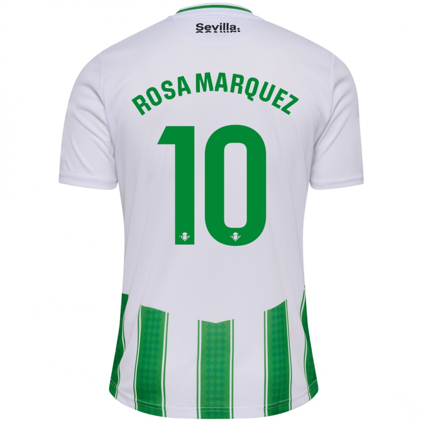 Niño Camiseta Rosa Márquez Baena #10 Blanco 1ª Equipación 2023/24 La Camisa
