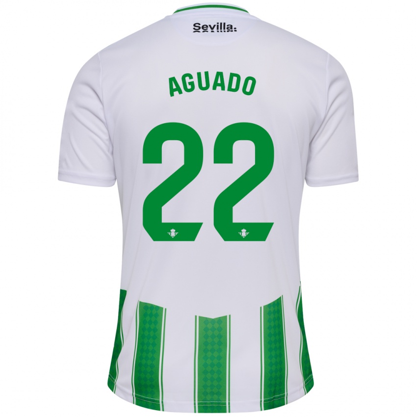 Niño Camiseta Julia Aguado Fernández #22 Blanco 1ª Equipación 2023/24 La Camisa