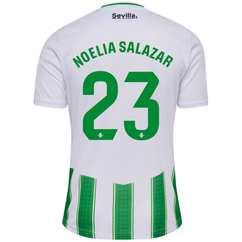 Niño Camiseta Noelia Salazar #23 Blanco 1ª Equipación 2023/24 La Camisa