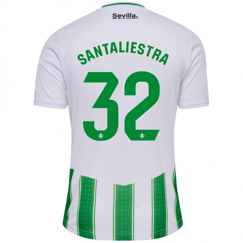 Niño Camiseta Carla Santaliestra #32 Blanco 1ª Equipación 2023/24 La Camisa