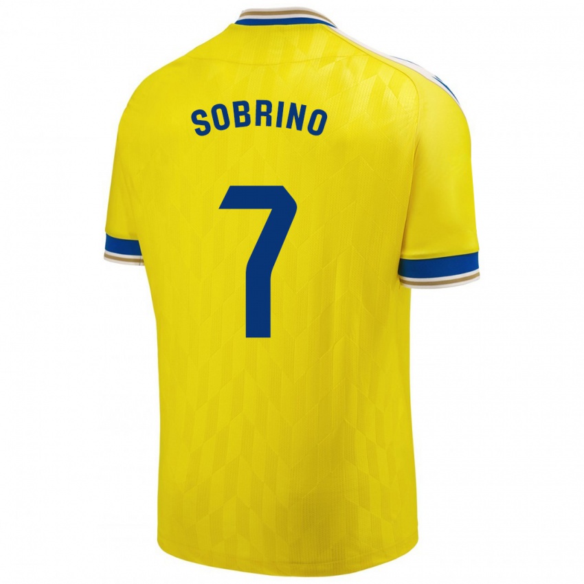 Niño Camiseta Ruben Sobrino #7 Amarillo 1ª Equipación 2023/24 La Camisa