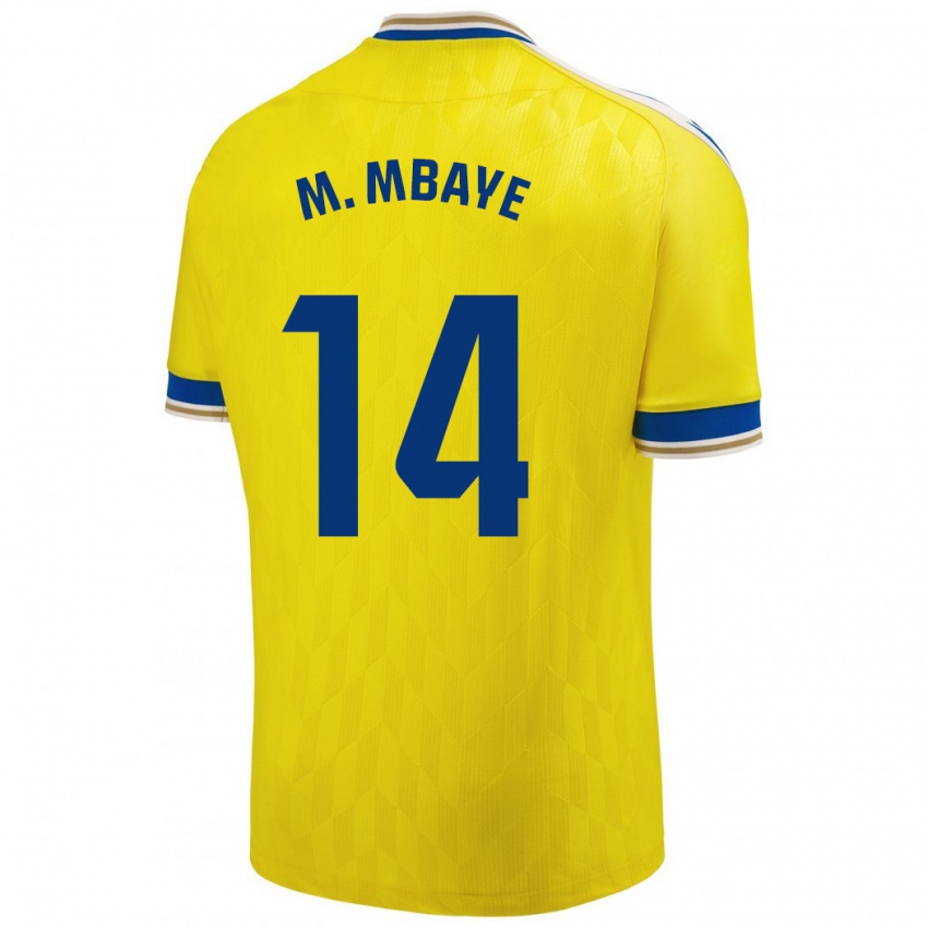 Niño Camiseta Momo Mbaye #14 Amarillo 1ª Equipación 2023/24 La Camisa