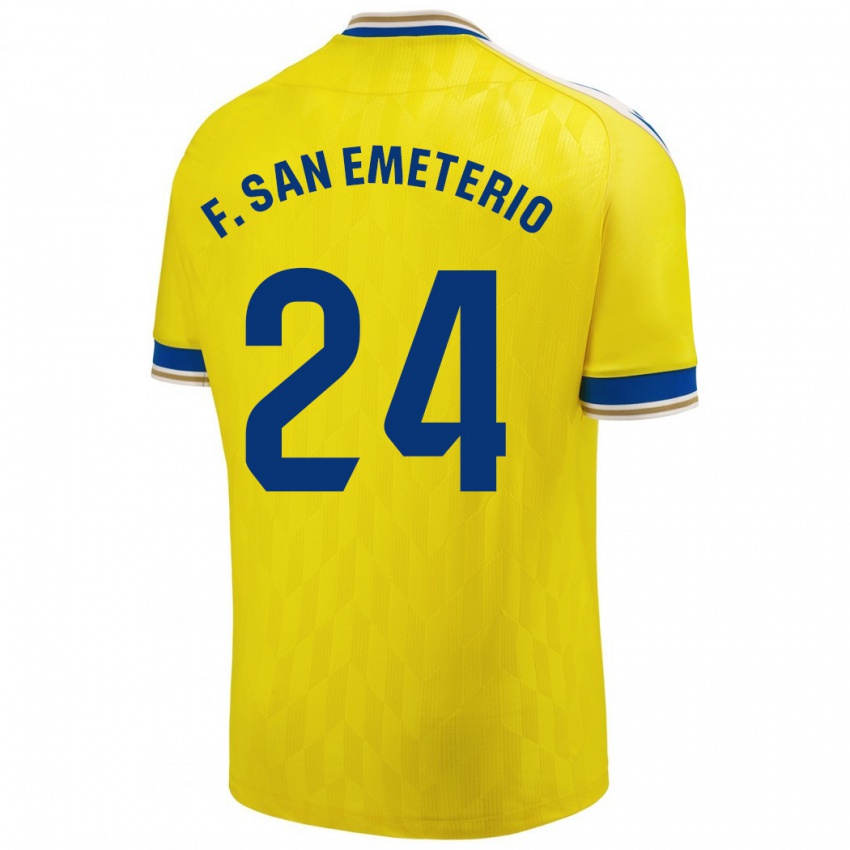 Niño Camiseta Fede San Emeterio #24 Amarillo 1ª Equipación 2023/24 La Camisa