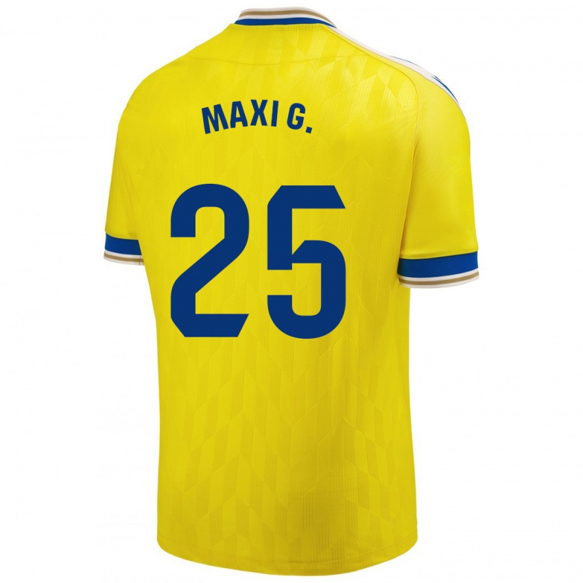 Niño Camiseta Maxi Gomez #25 Amarillo 1ª Equipación 2023/24 La Camisa