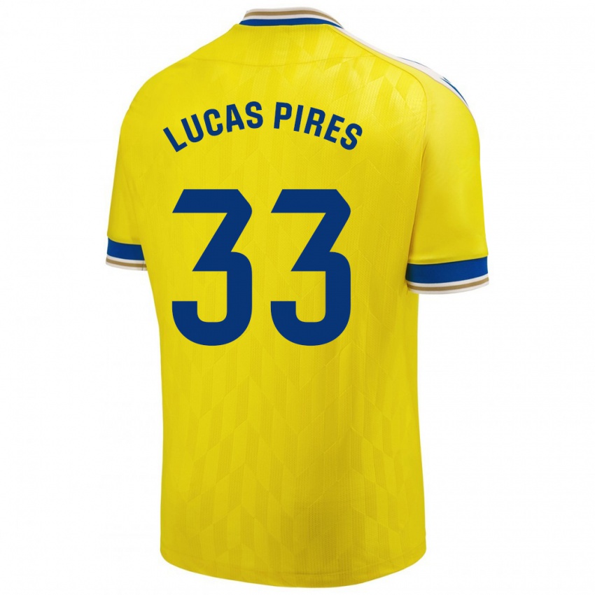 Niño Camiseta Lucas Pires #33 Amarillo 1ª Equipación 2023/24 La Camisa