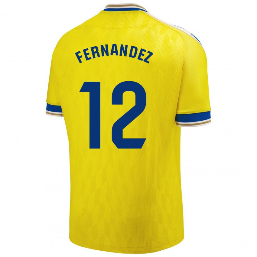 Niño Camiseta Sandra Fernández León #12 Amarillo 1ª Equipación 2023/24 La Camisa