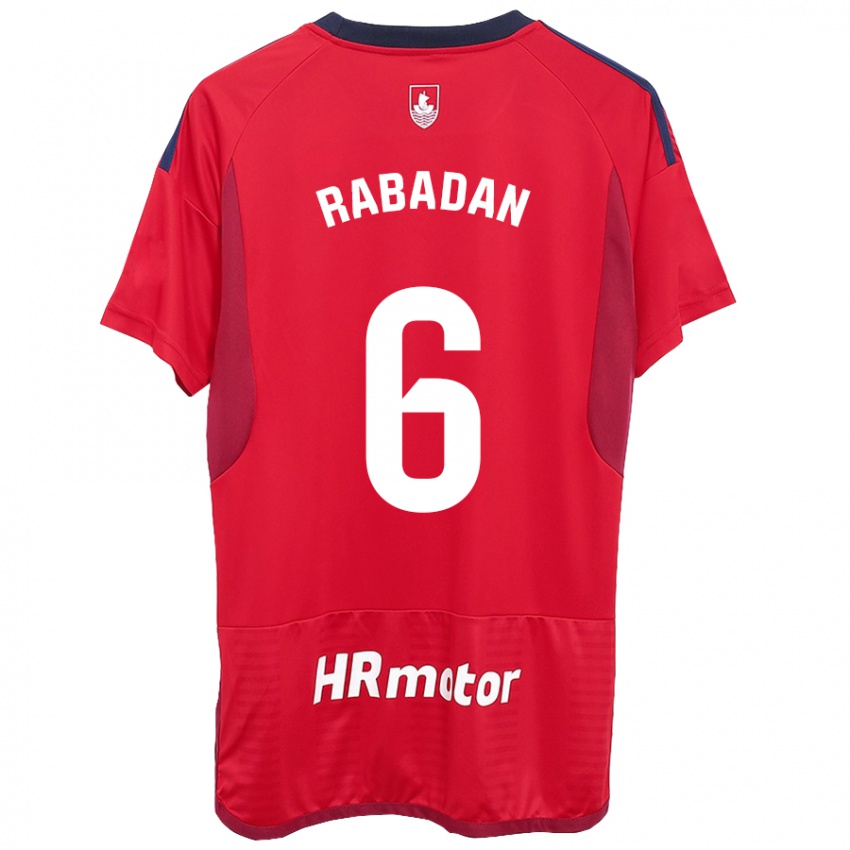 Niño Camiseta David Rabadán #6 Rojo 1ª Equipación 2023/24 La Camisa