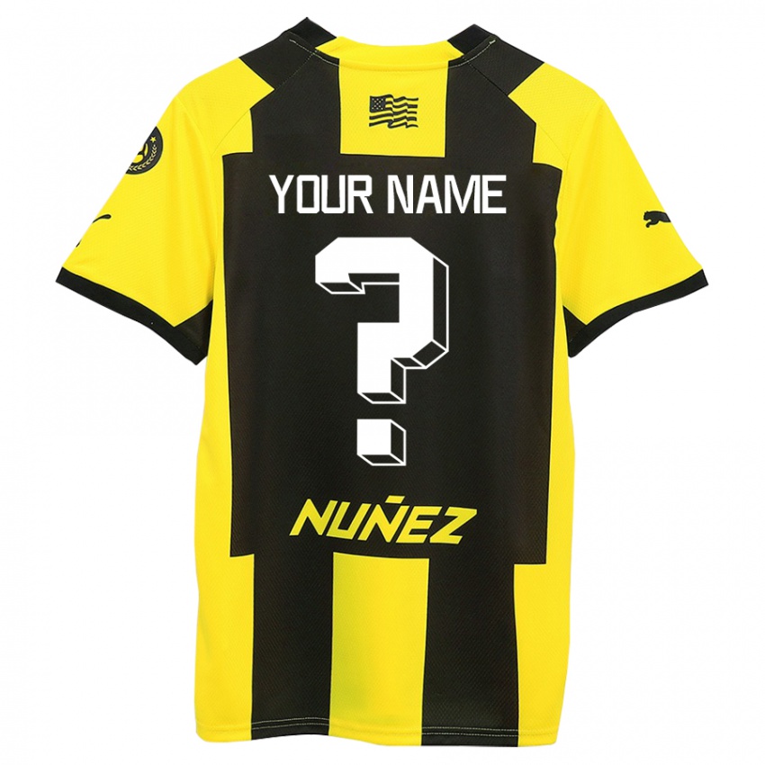 Niño Camiseta Su Nombre #0 Amarillo Negro 1ª Equipación 2023/24 La Camisa