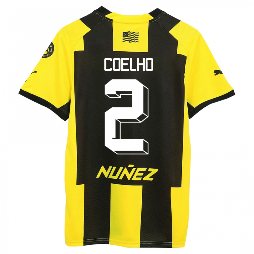 Niño Camiseta Léo Coelho #2 Amarillo Negro 1ª Equipación 2023/24 La Camisa