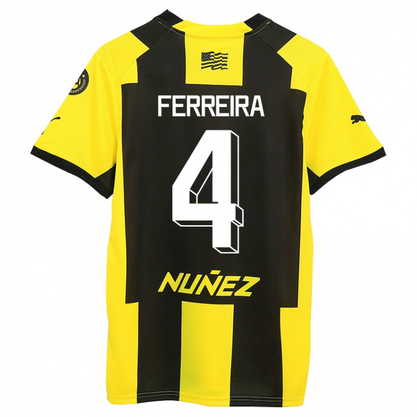 Niño Camiseta Joaquín Ferreira #4 Amarillo Negro 1ª Equipación 2023/24 La Camisa