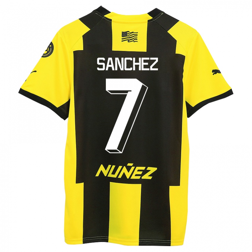 Niño Camiseta Carlos Sánchez #7 Amarillo Negro 1ª Equipación 2023/24 La Camisa