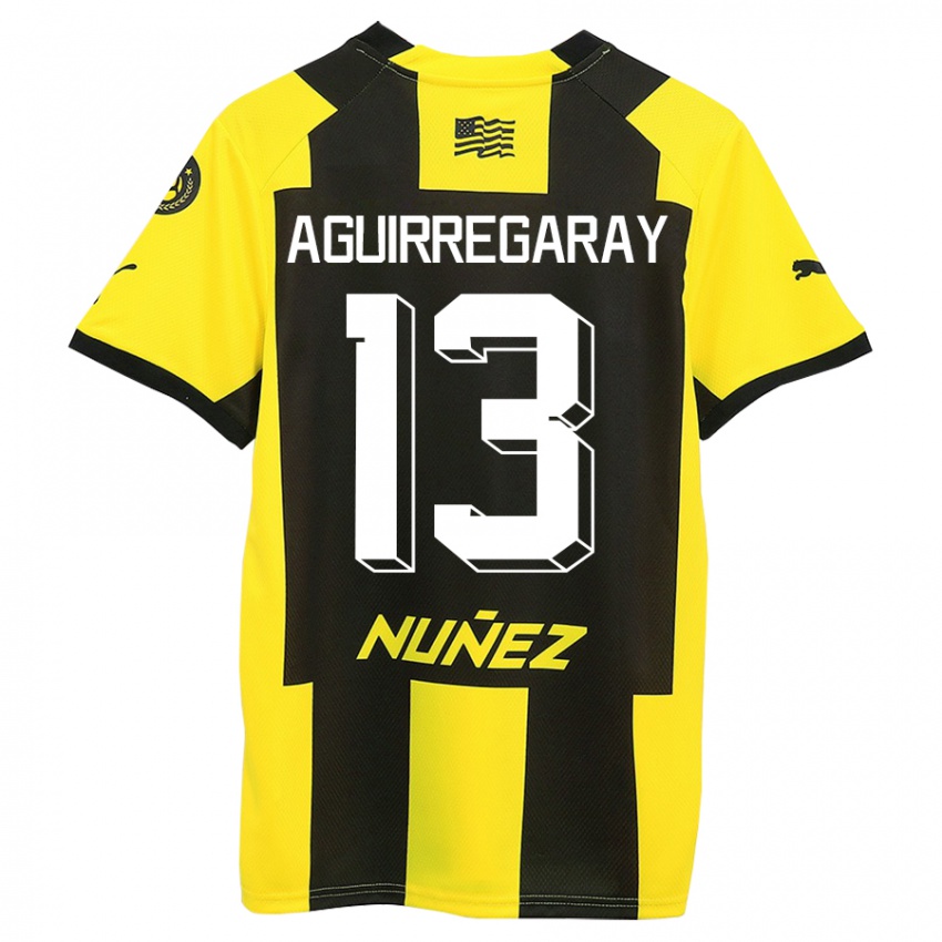 Niño Camiseta Matías Aguirregaray #13 Amarillo Negro 1ª Equipación 2023/24 La Camisa