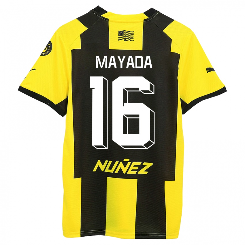 Niño Camiseta Camilo Mayada #16 Amarillo Negro 1ª Equipación 2023/24 La Camisa