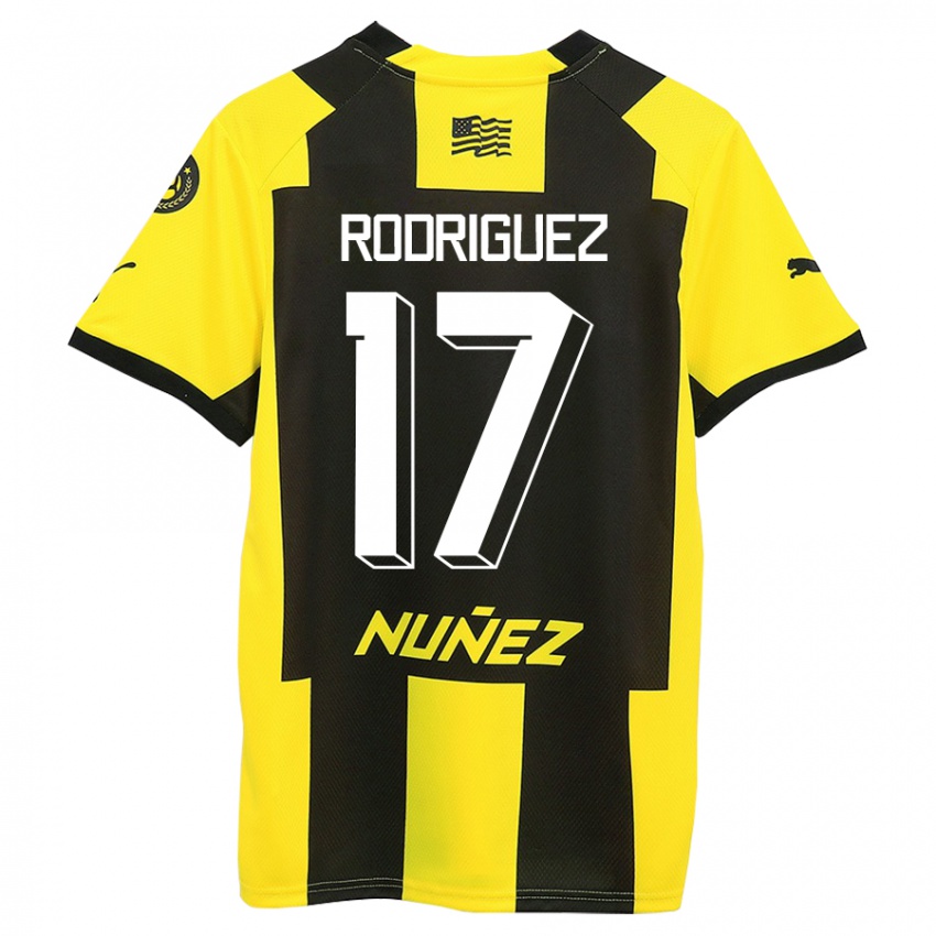 Niño Camiseta Valentín Rodríguez #17 Amarillo Negro 1ª Equipación 2023/24 La Camisa