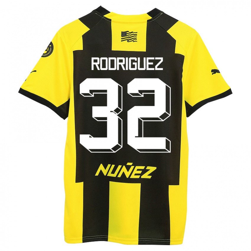 Niño Camiseta Randall Rodríguez #32 Amarillo Negro 1ª Equipación 2023/24 La Camisa