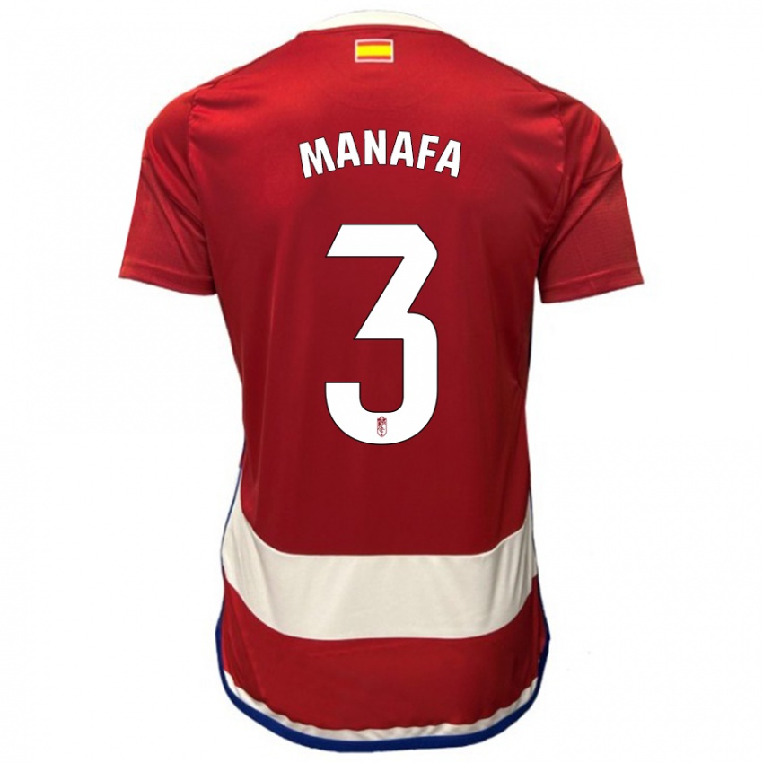 Niño Camiseta Wilson Manafa #3 Rojo 1ª Equipación 2023/24 La Camisa