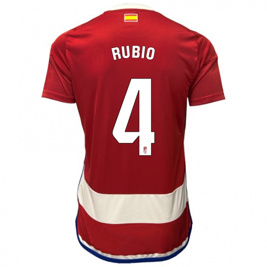 Niño Camiseta Miguel Rubio #4 Rojo 1ª Equipación 2023/24 La Camisa