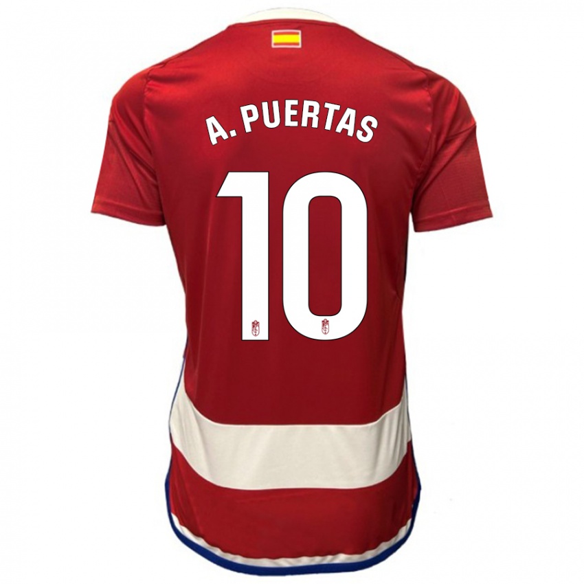 Niño Camiseta Antonio Puertas #10 Rojo 1ª Equipación 2023/24 La Camisa