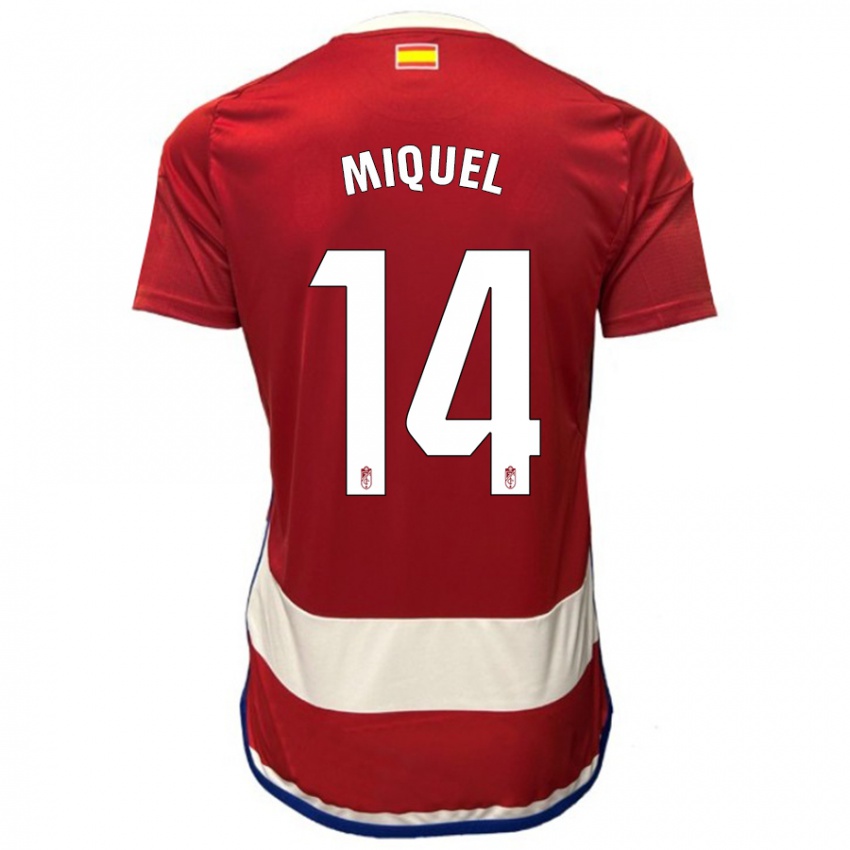 Niño Camiseta Ignasi Miquel #14 Rojo 1ª Equipación 2023/24 La Camisa