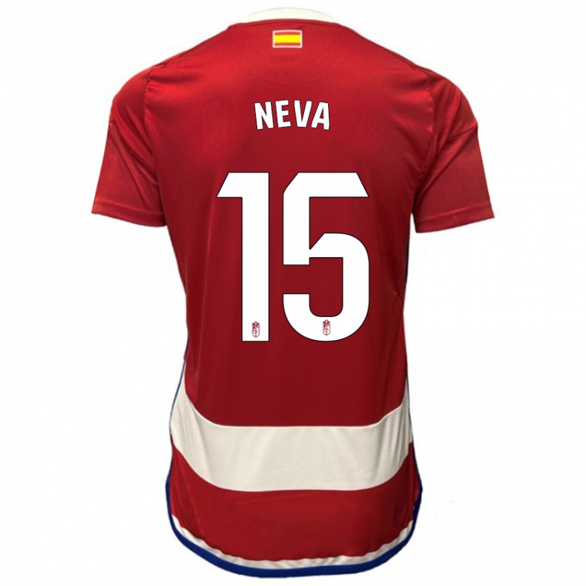 Niño Camiseta Carlos Neva #15 Rojo 1ª Equipación 2023/24 La Camisa