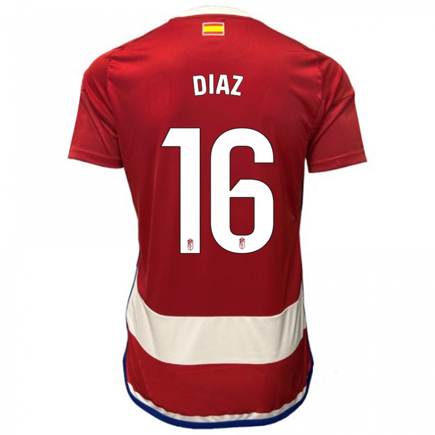 Niño Camiseta Víctor Díaz #16 Rojo 1ª Equipación 2023/24 La Camisa