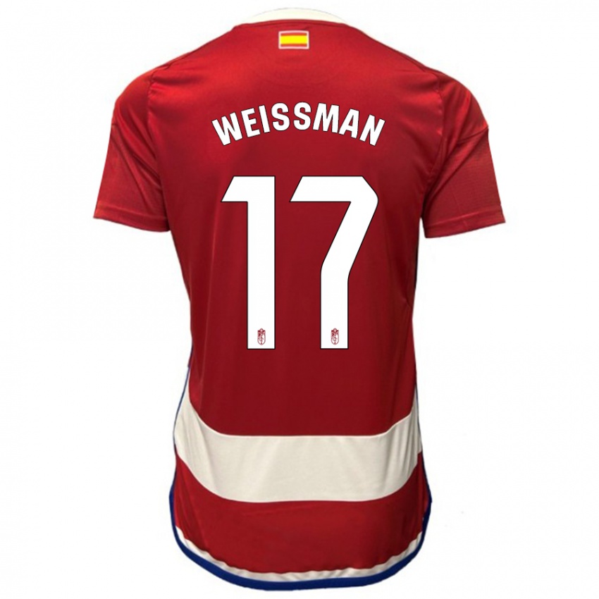 Niño Camiseta Shon Weissman #17 Rojo 1ª Equipación 2023/24 La Camisa