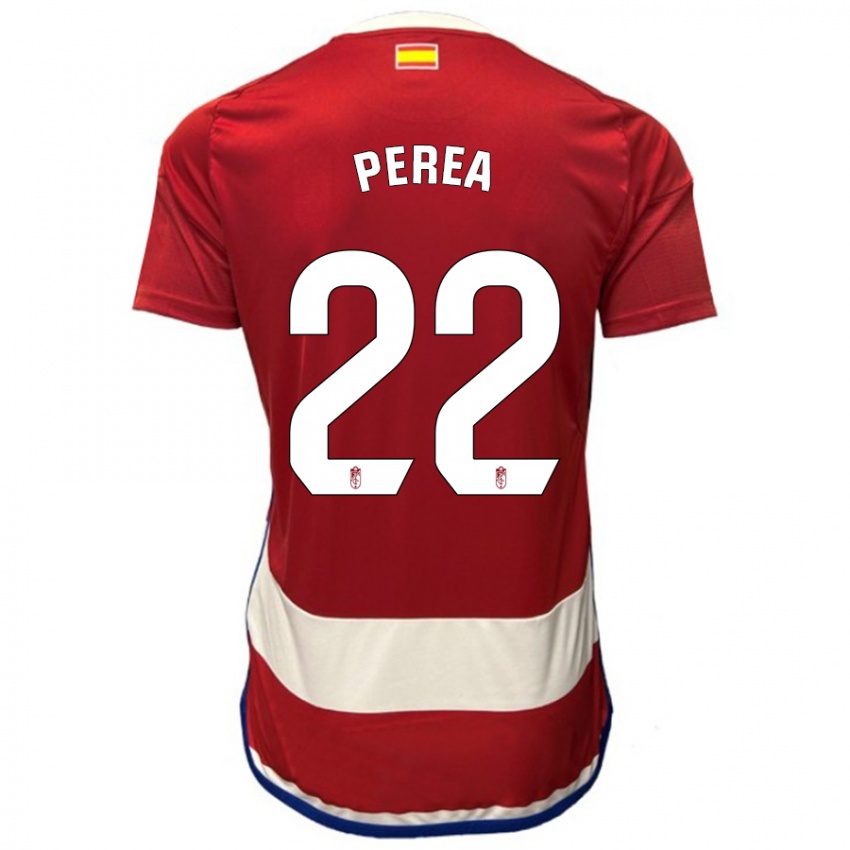 Niño Camiseta Alberto Perea #22 Rojo 1ª Equipación 2023/24 La Camisa
