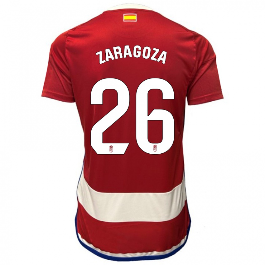 Niño Camiseta Bryan Zaragoza #26 Rojo 1ª Equipación 2023/24 La Camisa